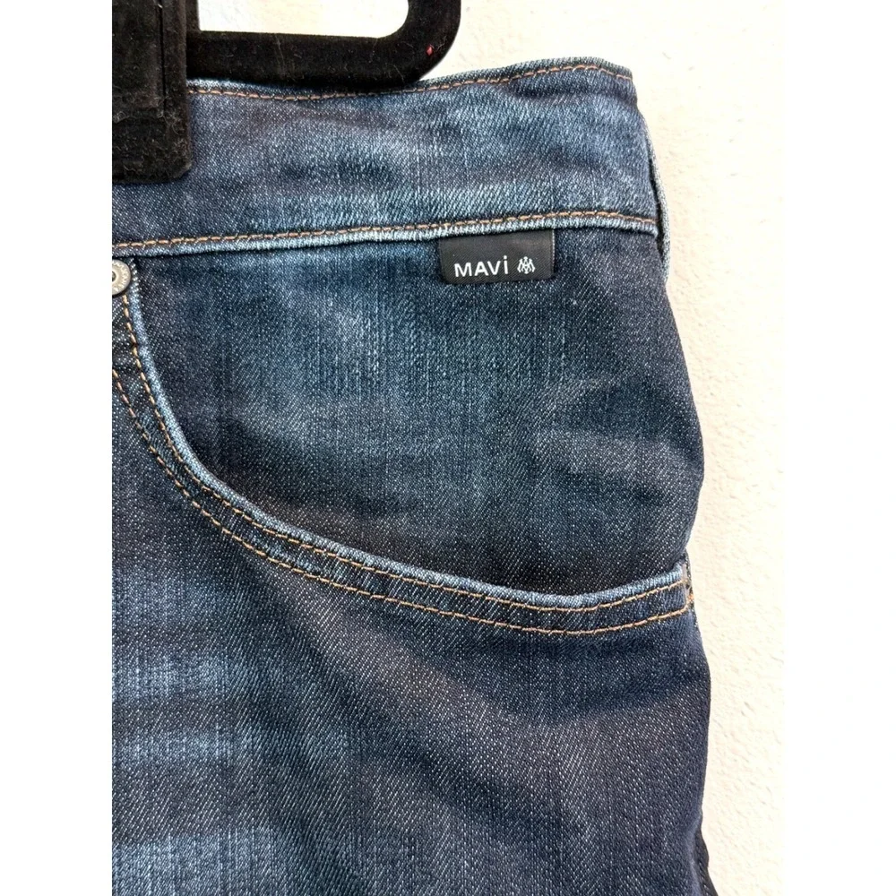 Mavi Jeans Matt Relaxed Straight Leg Jeans Mens 42x30 Dark Wash Stretch Denim